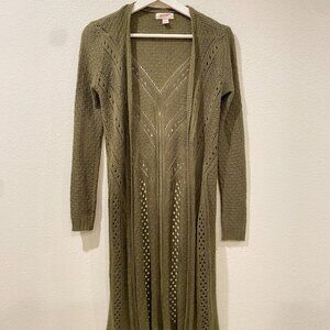 Arizona Jean Company Dark Green Knit Cardigan – Long Sleeve, Size XS